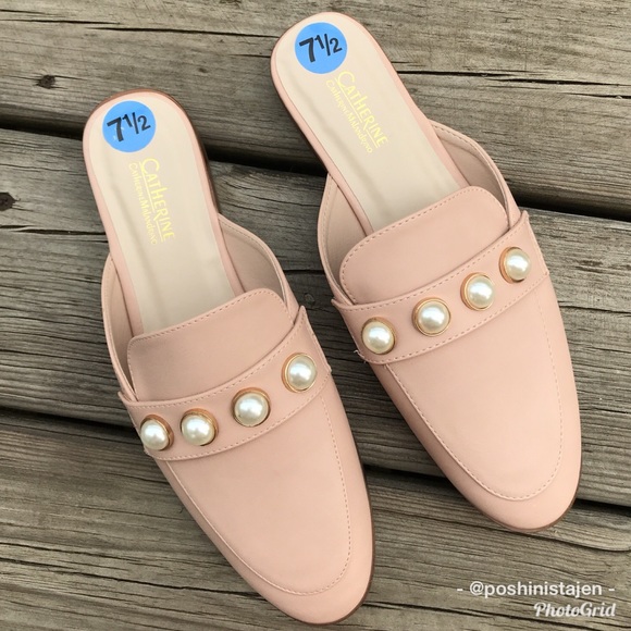 NWT Catherine Malandrino Blush Pink Mules - Picture 5 of 5